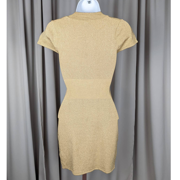 Elegant Gold Women's Dress - Picture 2 of 9